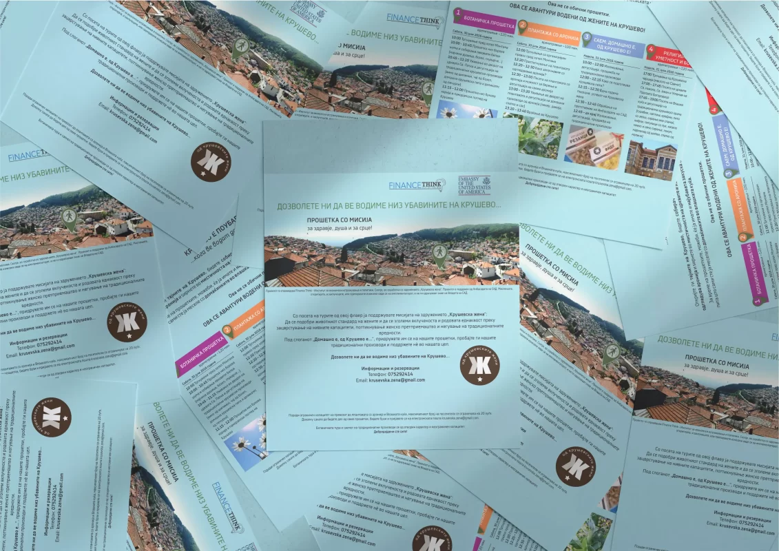 A collage of overlapping brochures with text and images related to urban planning or community projects.